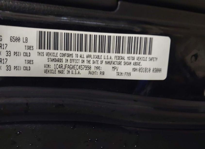 Photo 9 of 2014 Jeep Grand CHEROKEE LAREDO (VIN 1C4RJFAGXEC457990)