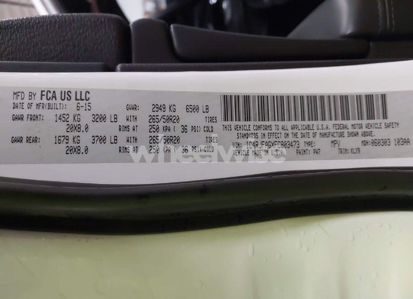 Photo 9 of 2015 Jeep Grand CHEROKEE ALTITUDE (VIN 1C4RJFAGXFC803473)