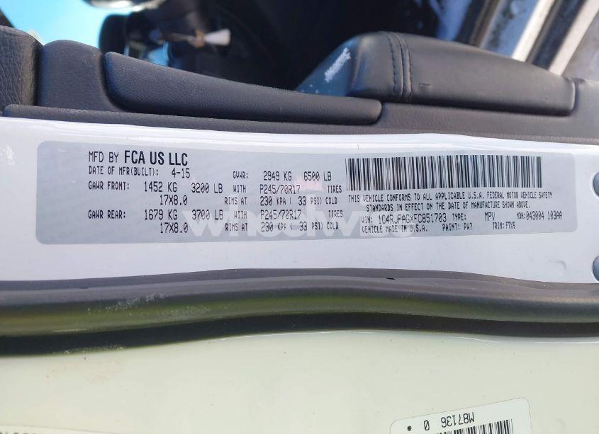 Photo 9 of 2015 Jeep Grand CHEROKEE LAREDO (VIN 1C4RJFAGXFC851703)