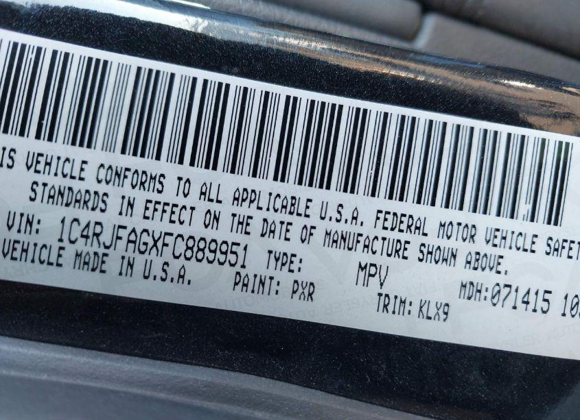 Photo 9 of 2015 Jeep Grand CHEROKEE ALTITUDE (VIN 1C4RJFAGXFC889951)