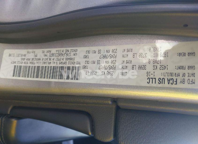 Photo 9 of 2016 Jeep Grand CHEROKEE LAREDO (VIN 1C4RJFAGXGC318672)