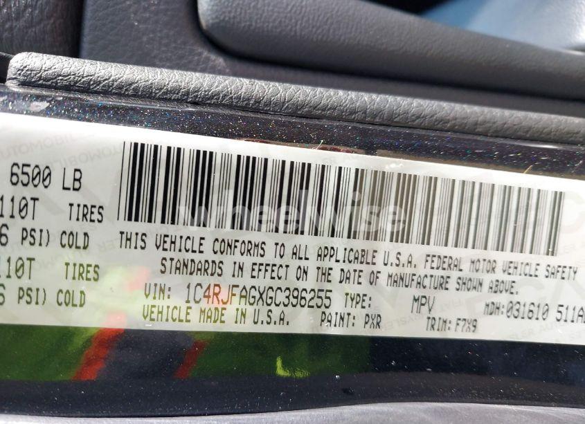 Photo 9 of 2016 Jeep Grand CHEROKEE LAREDO (VIN 1C4RJFAGXGC396255)