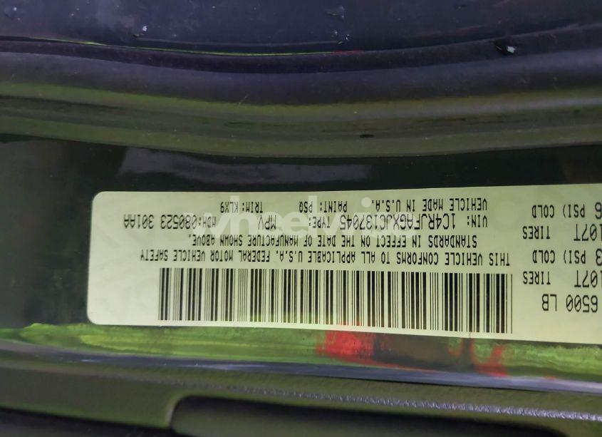 Photo 9 of 2018 Jeep Grand CHEROKEE ALTITUDE 4X4 (VIN 1C4RJFAGXJC137045)