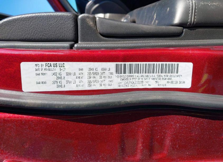 Photo 9 of 2018 Jeep Grand CHEROKEE ALTITUDE 4X4 (VIN 1C4RJFAGXJC172295)