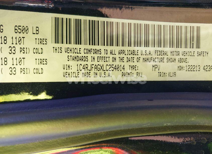 Photo 9 of 2020 Jeep Grand CHEROKEE NORTH EDITION 4X4 (VIN 1C4RJFAGXLC254014)