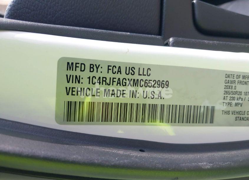 Photo 9 of 2021 Jeep Grand CHEROKEE LAREDO X 4X4 (VIN 1C4RJFAGXMC652969)