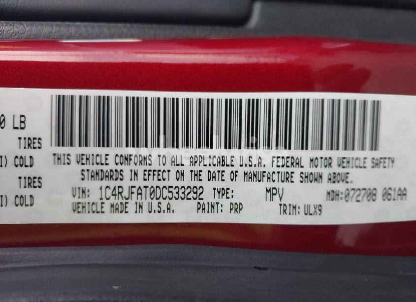 Photo 9 of 2013 Jeep Grand CHEROKEE LAREDO (VIN 1C4RJFAT0DC533292)