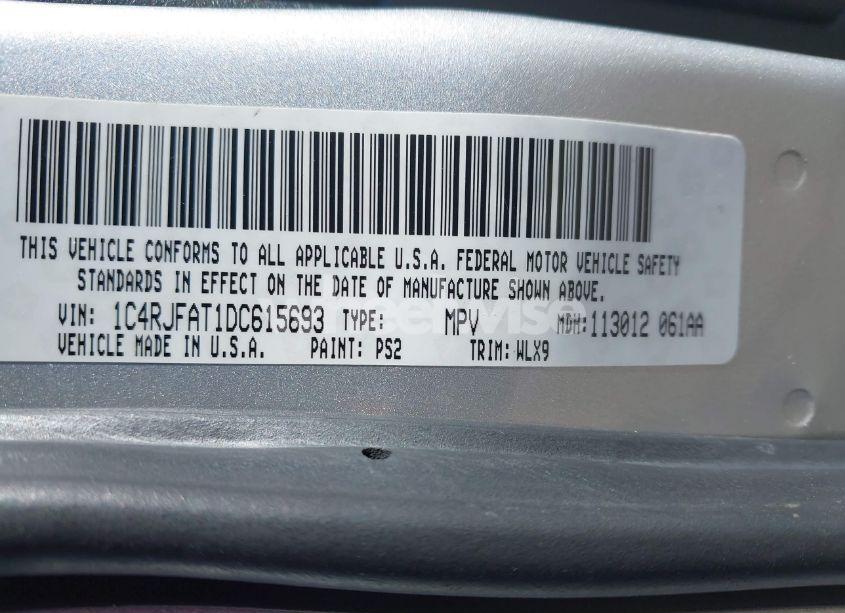 Photo 9 of 2013 Jeep Grand CHEROKEE LAREDO TRAILHAWK (VIN 1C4RJFAT1DC615693)