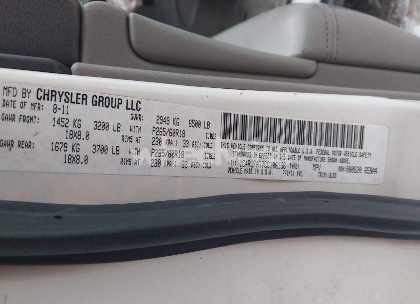 Photo 9 of 2012 Jeep Grand CHEROKEE LAREDO (VIN 1C4RJFAT7CC106156)