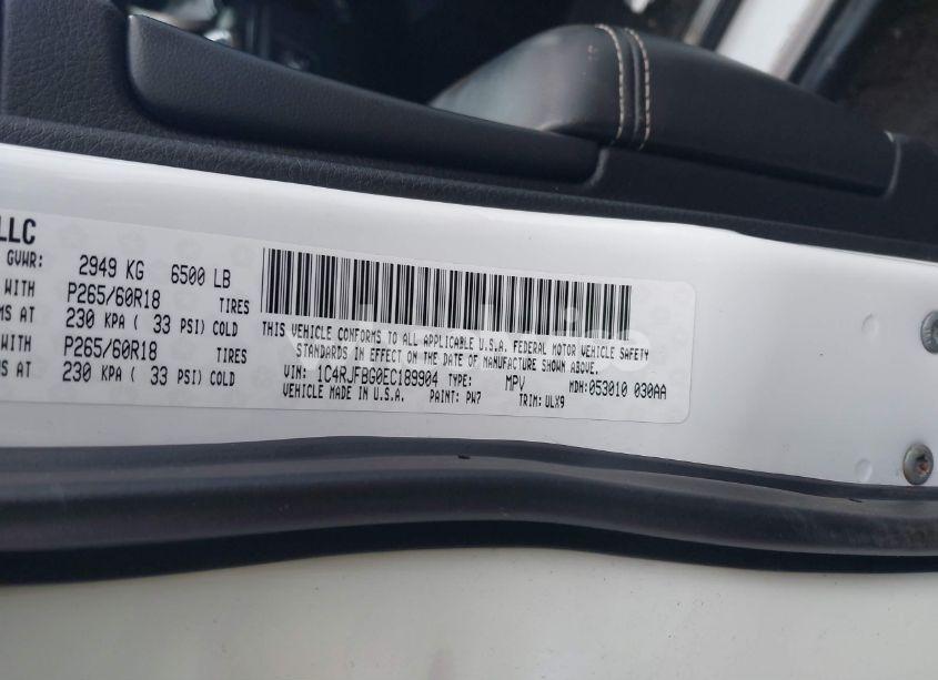 Photo 9 of 2014 Jeep Grand CHEROKEE LIMITED (VIN 1C4RJFBG0EC189904)