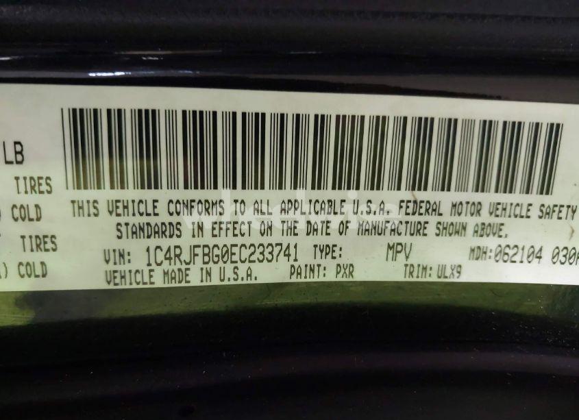 Photo 9 of 2014 Jeep Grand CHEROKEE LIMITED (VIN 1C4RJFBG0EC233741)