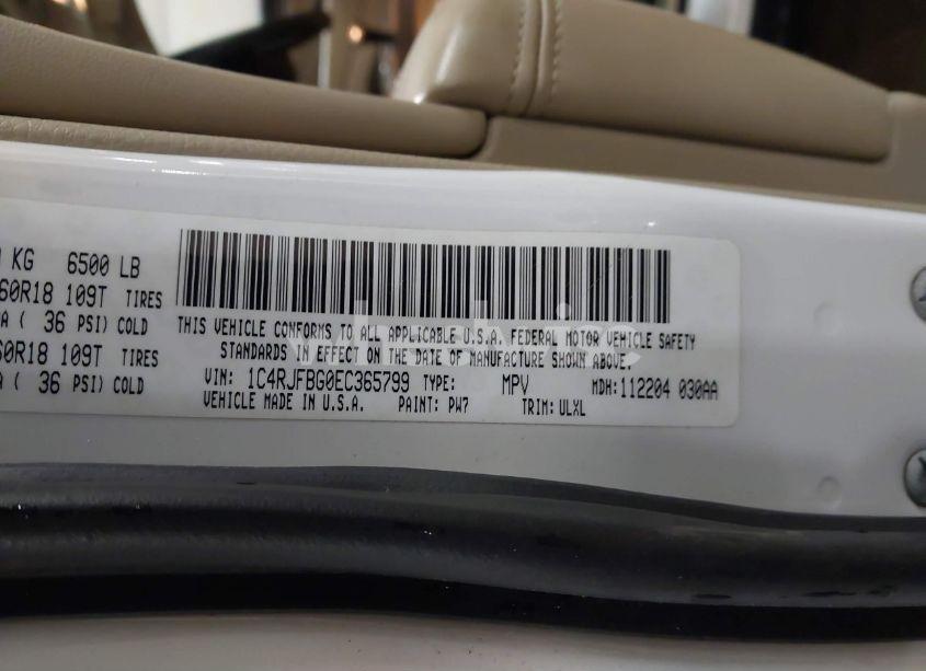 Photo 9 of 2014 Jeep Grand CHEROKEE LIMITED (VIN 1C4RJFBG0EC365799)