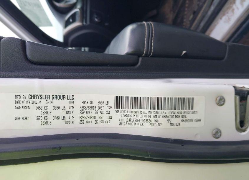 Photo 9 of 2014 Jeep Grand CHEROKEE LIMITED (VIN 1C4RJFBG0EC518634)