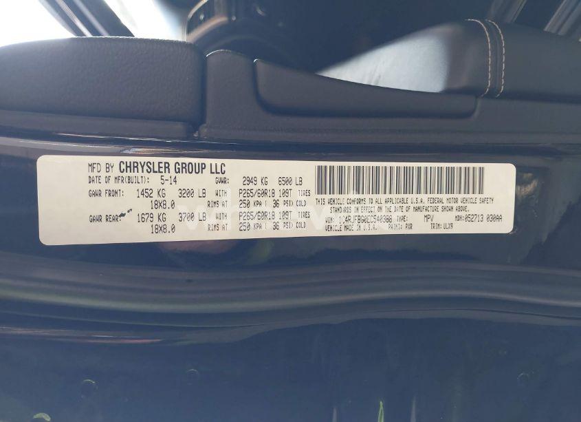 Photo 9 of 2014 Jeep Grand CHEROKEE LIMITED (VIN 1C4RJFBG0EC540388)