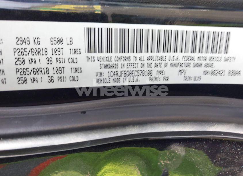 Photo 9 of 2014 Jeep Grand CHEROKEE LIMITED (VIN 1C4RJFBG0EC578106)