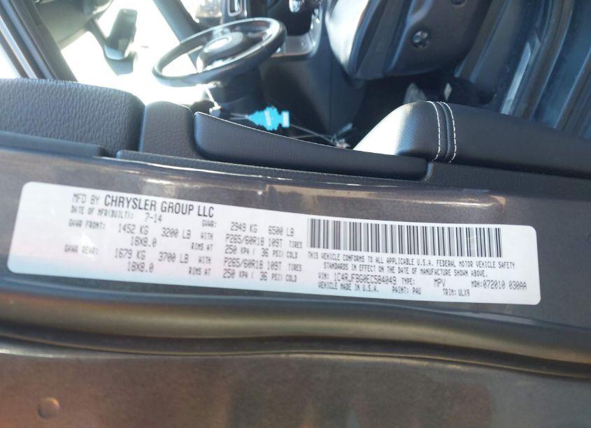 Photo 9 of 2014 Jeep Grand CHEROKEE LIMITED (VIN 1C4RJFBG0EC584049)