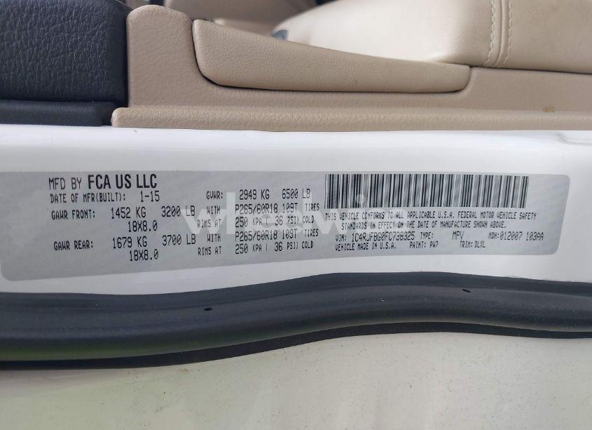 Photo 9 of 2015 Jeep Grand CHEROKEE LIMITED (VIN 1C4RJFBG0FC738325)