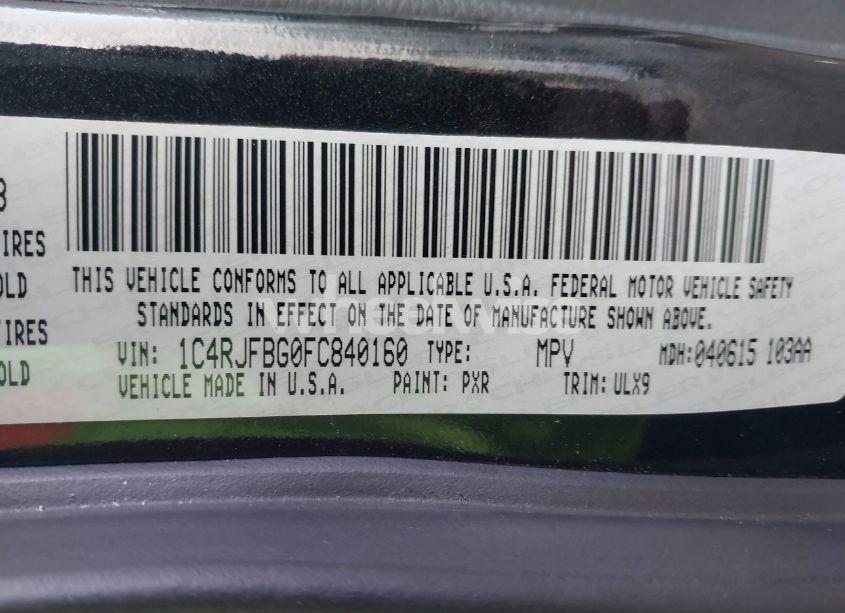 Photo 9 of 2015 Jeep Grand CHEROKEE LIMITED (VIN 1C4RJFBG0FC840160)