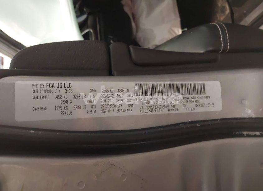 Photo 9 of 2016 Jeep Grand CHEROKEE LIMITED (VIN 1C4RJFBG0GC399454)