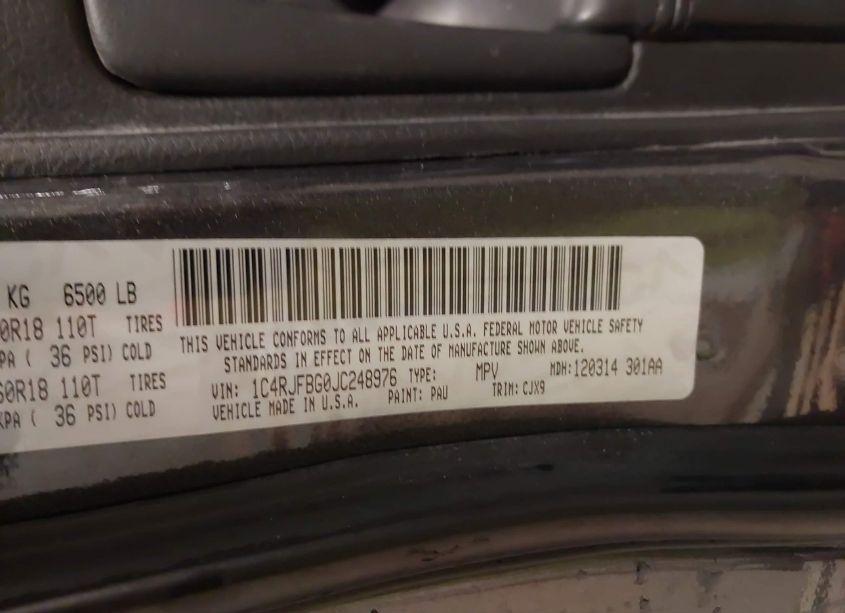 Photo 9 of 2018 Jeep Grand CHEROKEE LIMITED 4X4 (VIN 1C4RJFBG0JC248976)