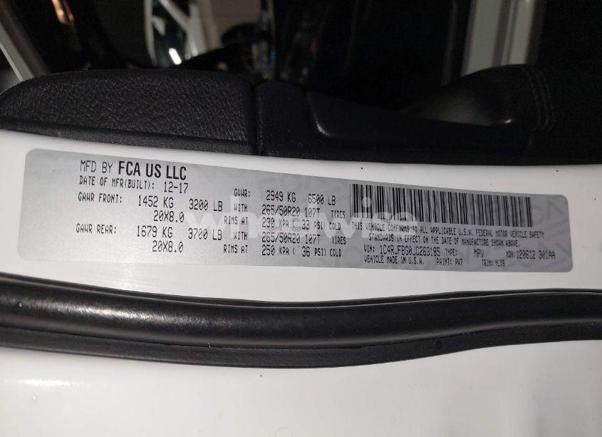 Photo 9 of 2018 Jeep Grand CHEROKEE STERLING EDITION 4X4 (VIN 1C4RJFBG0JC263185)