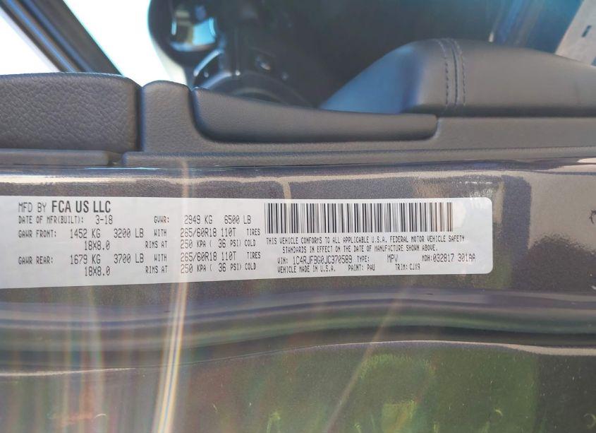 Photo 9 of 2018 Jeep Grand CHEROKEE LIMITED 4X4 (VIN 1C4RJFBG0JC370589)