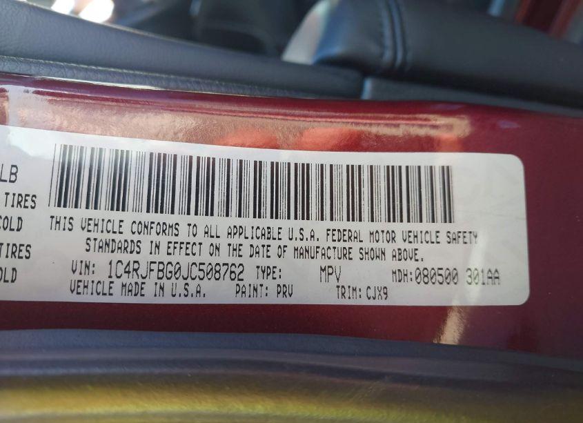 Photo 8 of 2018 Jeep Grand CHEROKEE LIMITED 4X4 (VIN 1C4RJFBG0JC508762)