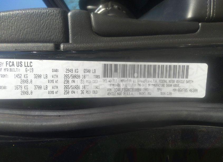 Photo 9 of 2019 Jeep Grand CHEROKEE LIMITED 4X4 (VIN 1C4RJFBG0KC810084)