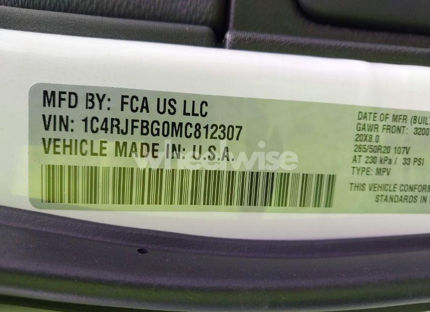 Photo 9 of 2021 Jeep Grand CHEROKEE 80TH ANNIVERSARY 4X4 (VIN 1C4RJFBG0MC812307)