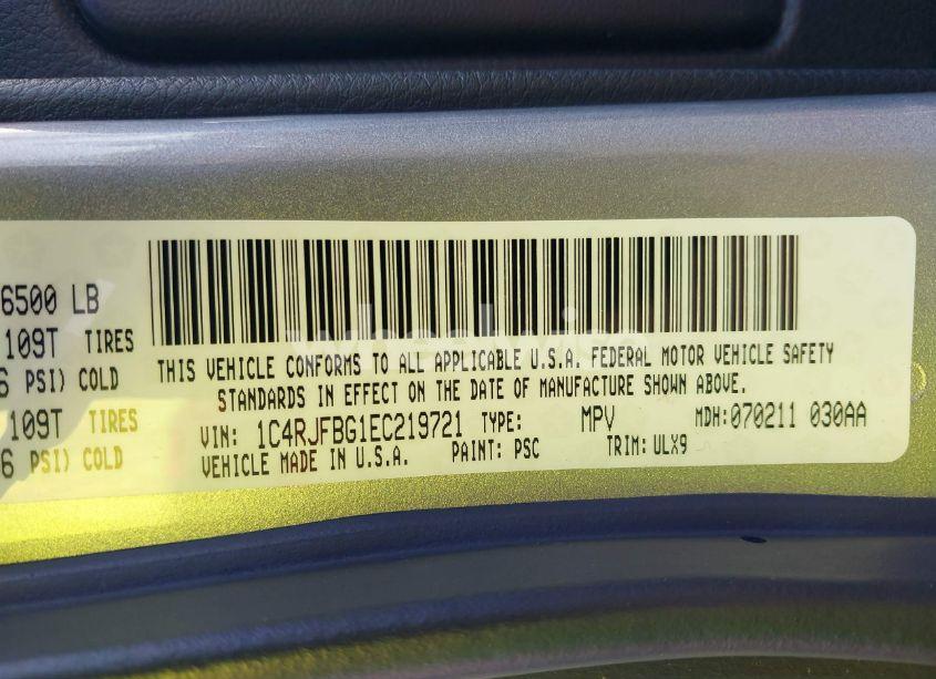 Photo 9 of 2014 Jeep Grand CHEROKEE LIMITED (VIN 1C4RJFBG1EC219721)