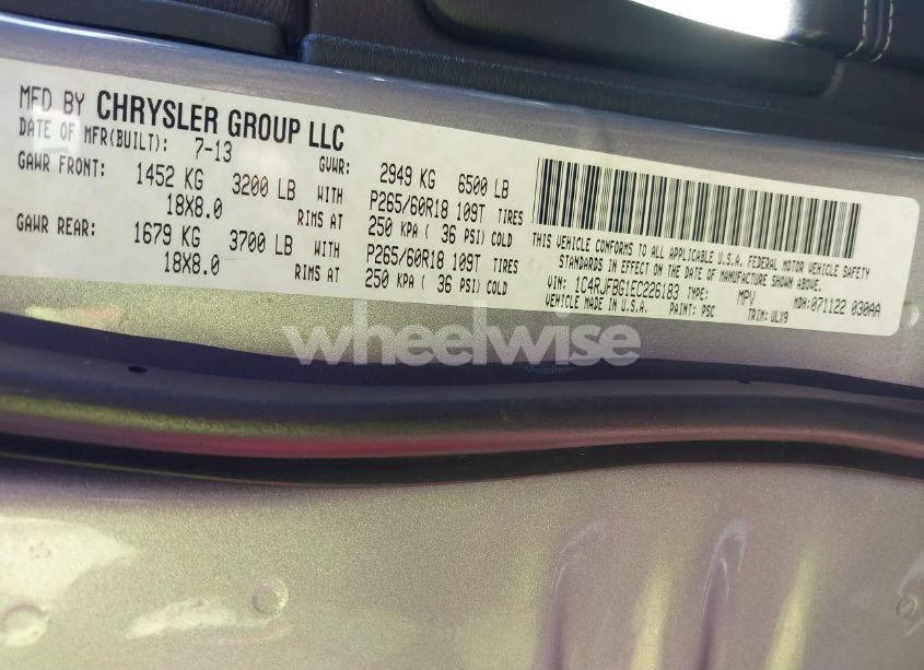 Photo 9 of 2014 Jeep Grand CHEROKEE LIMITED (VIN 1C4RJFBG1EC226183)