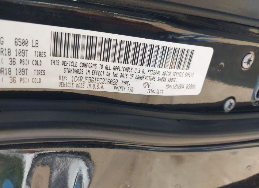 Photo 9 of 2014 Jeep Grand CHEROKEE LIMITED (VIN 1C4RJFBG1EC316028)