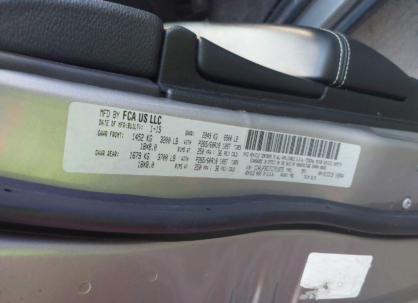 Photo 9 of 2015 Jeep Grand CHEROKEE LIMITED (VIN 1C4RJFBG1FC751875)