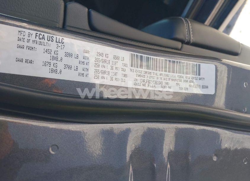 Photo 9 of 2017 Jeep Grand CHEROKEE LIMITED 4X4 (VIN 1C4RJFBG1HC861649)