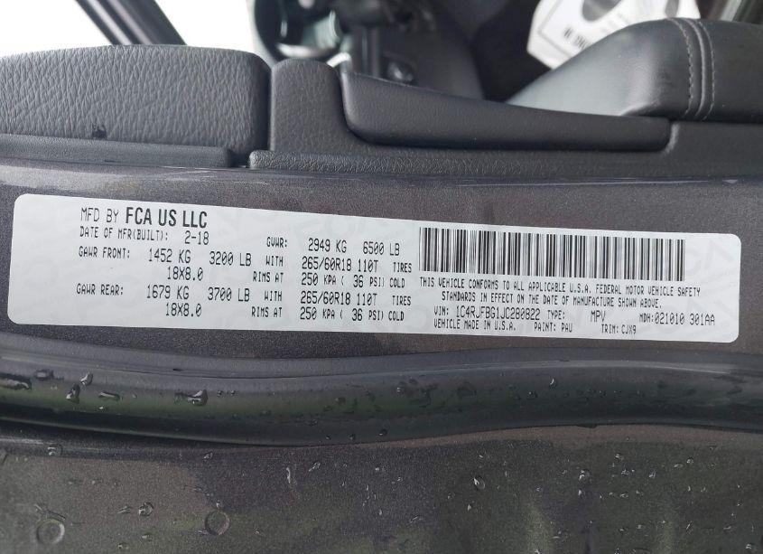 Photo 9 of 2018 Jeep Grand CHEROKEE LIMITED 4X4 (VIN 1C4RJFBG1JC280822)