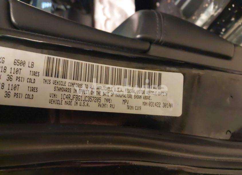 Photo 9 of 2018 Jeep Grand CHEROKEE LIMITED 4X4 (VIN 1C4RJFBG1JC357205)