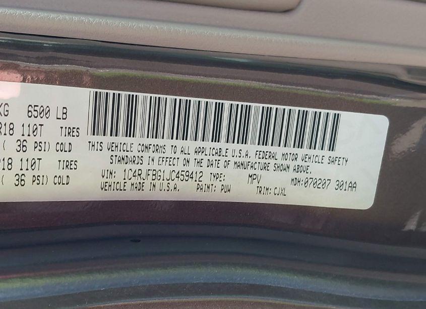 Photo 9 of 2018 Jeep Grand CHEROKEE LIMITED 4X4 (VIN 1C4RJFBG1JC459412)