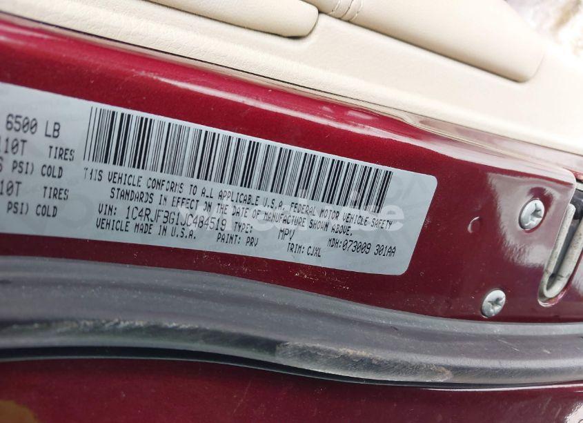 Photo 9 of 2018 Jeep Grand CHEROKEE LIMITED 4X4 (VIN 1C4RJFBG1JC484519)