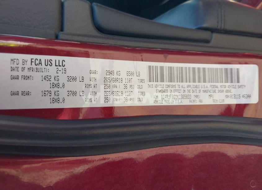 Photo 9 of 2019 Jeep Grand CHEROKEE LIMITED 4X4 (VIN 1C4RJFBG1KC665833)