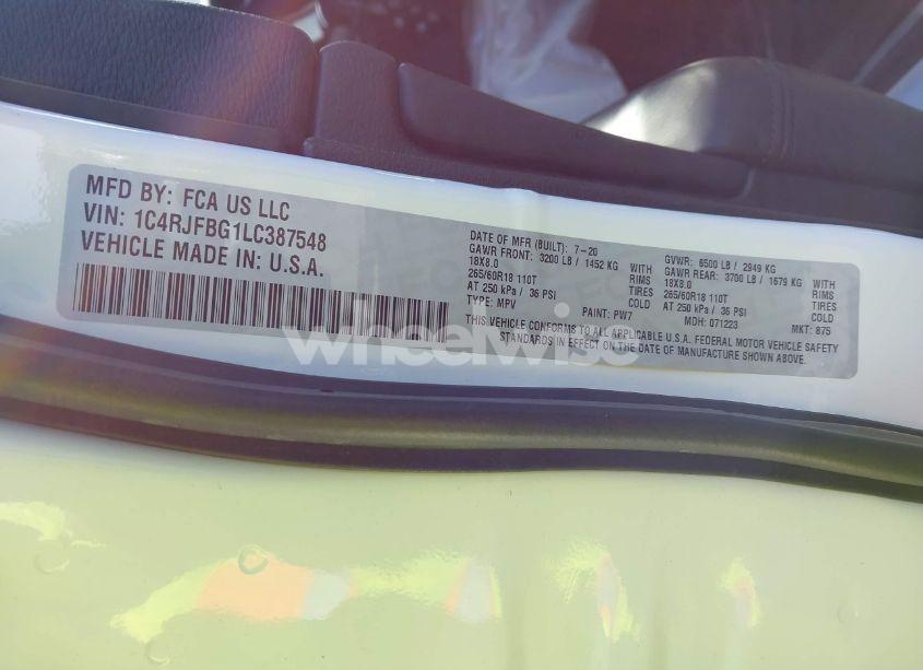 Photo 9 of 2020 Jeep Grand CHEROKEE LIMITED 4X4 (VIN 1C4RJFBG1LC387548)