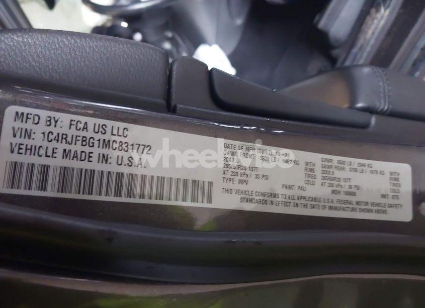 Photo 9 of 2021 Jeep Grand CHEROKEE LIMITED 4X4 (VIN 1C4RJFBG1MC831772)