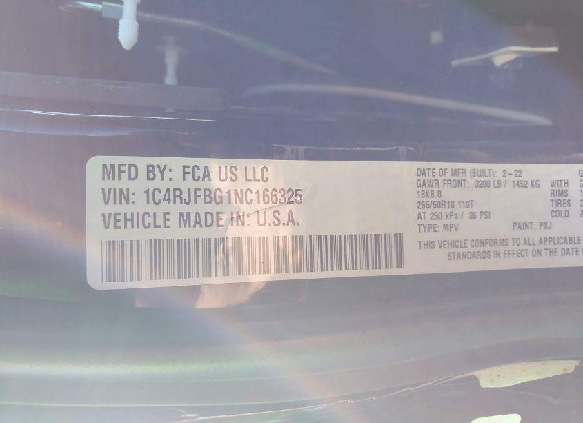 Photo 9 of 2022 Jeep Grand CHEROKEE WK LIMITED 4X4 (VIN 1C4RJFBG1NC166325)