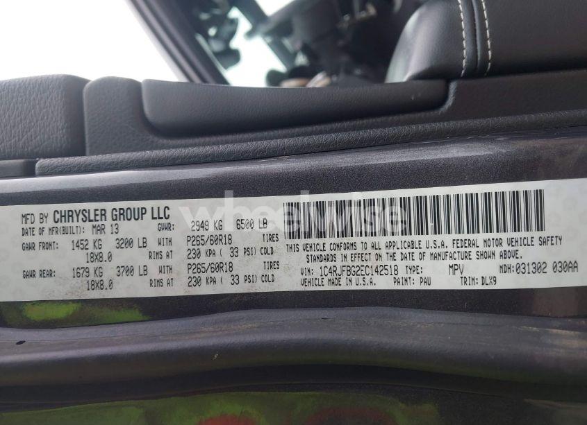 Photo 9 of 2014 Jeep Grand CHEROKEE LIMITED (VIN 1C4RJFBG2EC142518)