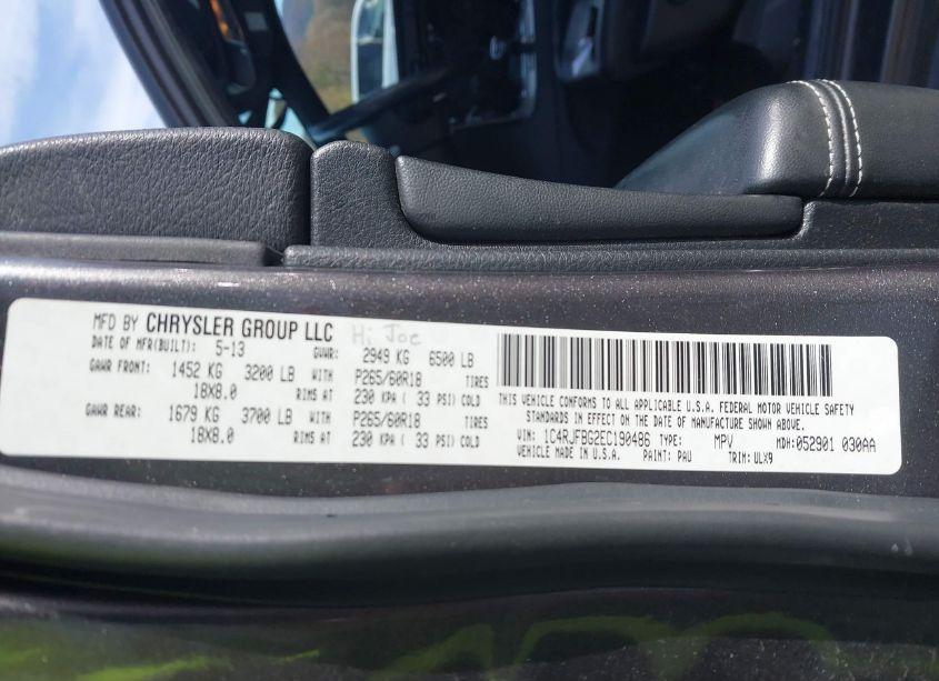 Photo 9 of 2014 Jeep Grand CHEROKEE LIMITED (VIN 1C4RJFBG2EC190486)