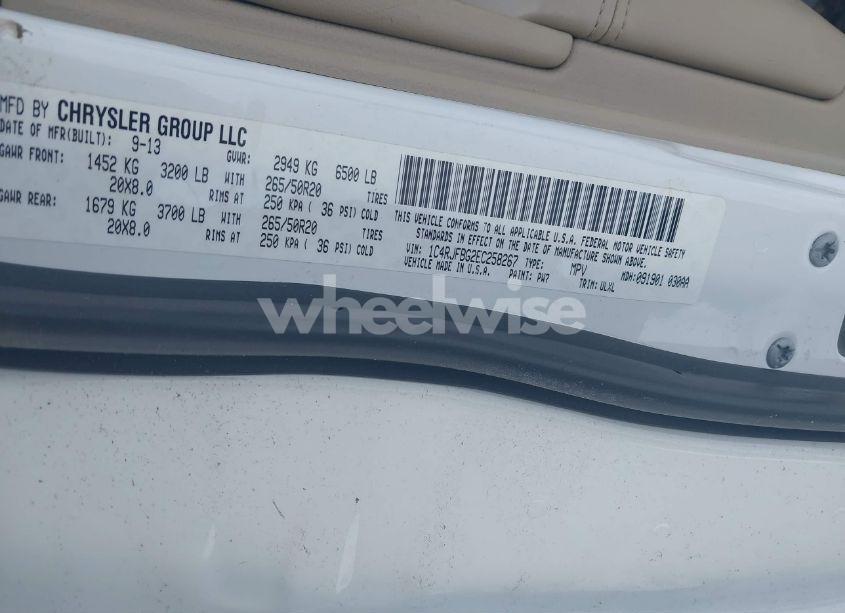 Photo 9 of 2014 Jeep Grand CHEROKEE LIMITED (VIN 1C4RJFBG2EC258267)