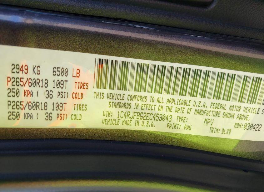 Photo 9 of 2014 Jeep Grand CHEROKEE LIMITED (VIN 1C4RJFBG2EC453043)