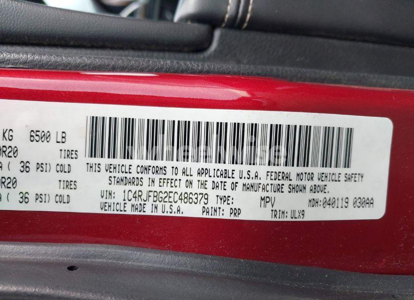 Photo 9 of 2014 Jeep Grand CHEROKEE LIMITED (VIN 1C4RJFBG2EC486379)