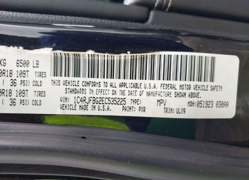 Photo 9 of 2014 Jeep Grand CHEROKEE LIMITED (VIN 1C4RJFBG2EC535225)