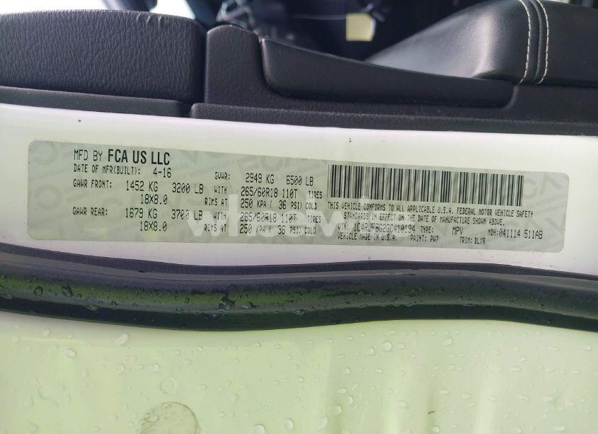 Photo 9 of 2016 Jeep Grand CHEROKEE LIMITED (VIN 1C4RJFBG2GC410194)