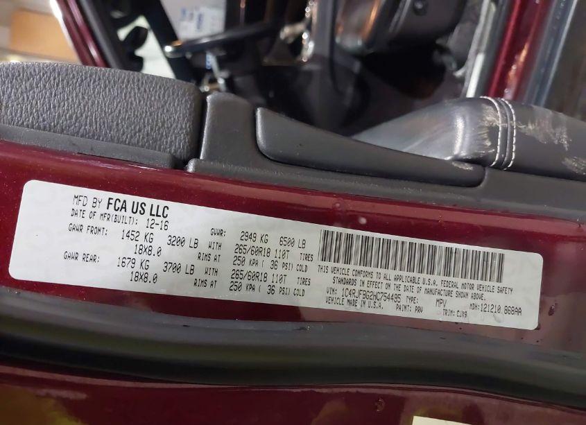 Photo 9 of 2017 Jeep Grand CHEROKEE LIMITED 4X4 (VIN 1C4RJFBG2HC754495)